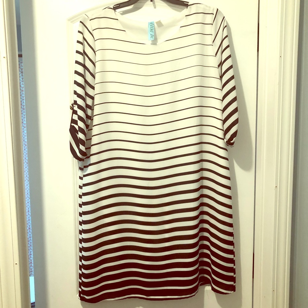 Black and white striped dress